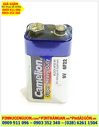 Camelion 6F22 _Pin 6F22; Pin vuông 9v Camelion 6F22 Heavy Duty chính hãng /Loại gói 01viên